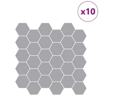 Heksagoninė plytelė 10 pcs Pilka 30 x 30 cm Poliuretanas ir PET