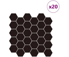 Heksagoninė plytelė 20 pcs Juoda 30 x 30 cm Poliuretanas ir PET