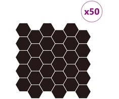 Heksagoninė plytelė 50 pcs Juoda 30 x 30 cm Poliuretanas ir PET
