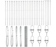 Lauko šešiakampė tvoros tvirtinimo sistema 50 x 1,2 m Sidabrinė
