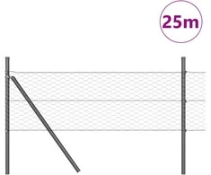 Heksagonalinė tvoros tvirtinimo sistema 25 x 0,8 m Pilka
