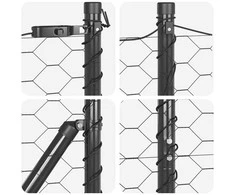 Hexagonal Fence with Post 100 x 1,6 m PVC dengtas plienas Pilka