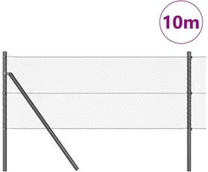 Heksagonalinė tvoros tvirtinimo sistema 10 x 0,6 m Pilka