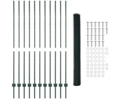 Hexagonal Fence with Post 25 x 1,5 m PVC dengtas plienas Žalia