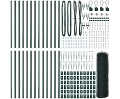 Hexagonal Fence with Post 50 x 1 m PVC dengtas plienas Žalia