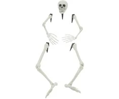 Helovino skeletas su žemės kuolais Balta 45,5 x 13 cm