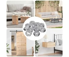 Hex veržlė 12 pcs Sidabro M6 Metalas