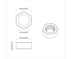 Hex veržlė 2 vnt. Sidabrinė M6 Metalas