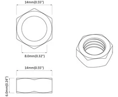 Hex veržlė 2 vnt. Sidabrinė m8 Metalas