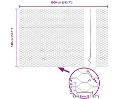 Hexagonal Fence with Post 10 x 1,4 m PVC dengtas plienas Pilka