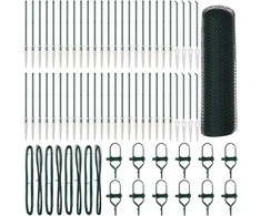 Hexagonal Fence with Post 100 x 0,6 m PVC dengtas plienas Žalia
