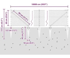 Hexagonal Fence with Post 100 x 0,6 m Galvanizuotas plienas