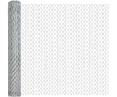 Heksagonalinė tvoros tvirtinimo sistema 100 x 1 m Sidabrinė