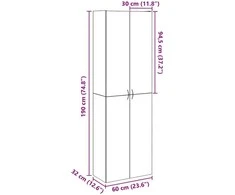Highboard Artisan Ąžuolas 60x32x190 cm Inžinerinė mediena