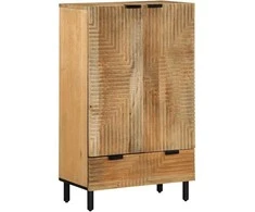 Highboard Brown 60x33x100 cm Masyvo medžio mango