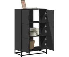Highboard Juodas 68x35x106,5 cm Mediena ir metalas