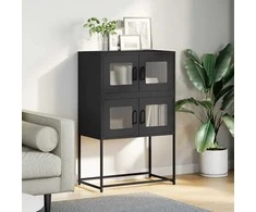 Highboard Juodas 68x39x107 cm Plienas