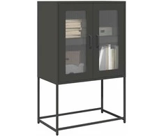 Highboard Juodas 68x39x107 cm Plienas