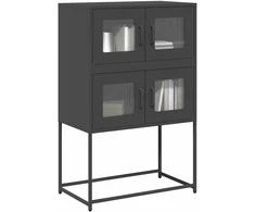 Highboard Juodas 68x39x107 cm Plienas