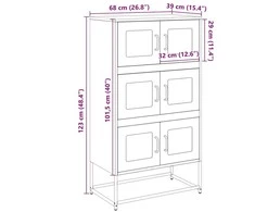 Highboard Olive Žalias 68x39x123 cm Plienas
