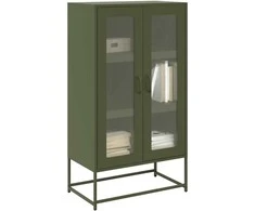 Highboard Olive Žalias 68x39x123 cm Plienas