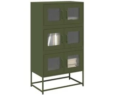 Highboard Olive Žalias 68x39x123 cm Plienas