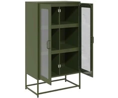 Highboard Olive Žalias 68x39x123 cm Plienas