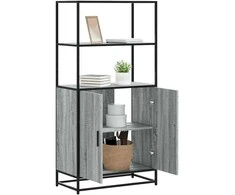 Highboard Pilka Sonoma 68x35x139 cm Mediena ir metalas