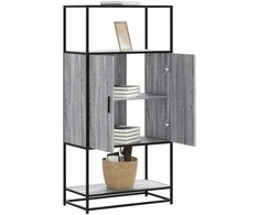 Highboard Pilka Sonoma 68x35x139 cm Mediena ir metalas