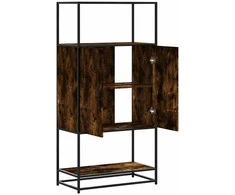 Highboard rūkytas ąžuolas 68x35x139 cm Mediena ir metalas