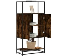 Highboard rūkytas ąžuolas 68x35x139 cm Mediena ir metalas