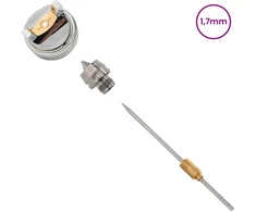 HVLP purkštuvas su antgaliu 1,7 mm antgalis Sidabrinė