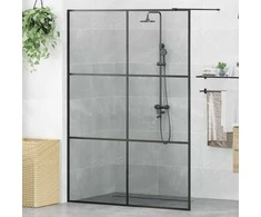 Įėjimo dušo siena Juoda 140 x 195 cm grūdintas stiklas
