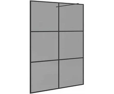 Įėjimo dušo siena Juoda 140 x 195 cm grūdintas stiklas