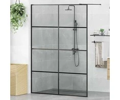 Įėjimo dušo siena Juoda 140 x 195 cm grūdintas stiklas