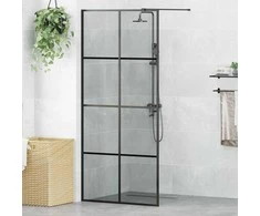 Įėjimo dušo siena Juoda 90 x 195 cm grūdintas stiklas