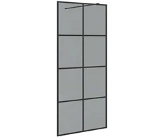 Įėjimo dušo siena Juoda 90 x 195 cm grūdintas stiklas