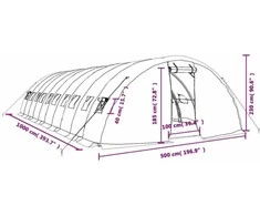 Šiltnamis su plieno rėmu, žalios spalvos, 10x5x2,3m, 50m²