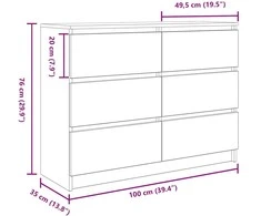 indauja rūkytas ąžuolas 100x35x76 cm inžinerinė mediena