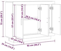 indauja Sena mediena 92x35x75 cm Inžinierinė mediena