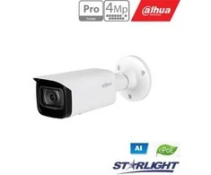 Dahua Technology IP kamera. AI 4M 2K Cilind. STARLIGHT + su LXIR iki 50 m, 4 MP (2688 x 1520) 1–25 kadrų per sekundę, 3,6 mm, H.265+, ePoE
