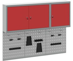 Įrankių spintelių rinkinys su lentyna su saugykla 5 pcs Raudona