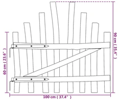 Iškili tvoros vartai 100 x 90 cm Impregnuota lazdyno mediena