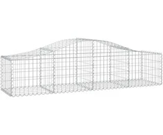 Išlenktas gabiono krepšys, 200x50x40/60 cm, geležis