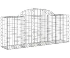 Išlenktas gabiono krepšys, 200x50x80/100 cm, geležis