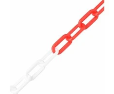 Įspėjamoji grandinė, raudonos/baltos spalvos, 30m, plastikas