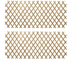 Išplečiamas tinklas tvora 2 pcs Šviesiai rudas 100 x 105 cm