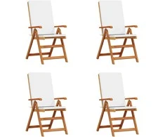 Sodo Kėdė 4 pcs Ruda ir balta 57 x 71.5 x 104 cm