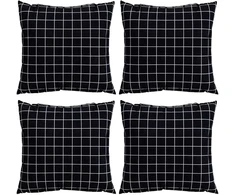 Išsklaidymo pagalvės 4 pcs Juodas raštuotas 50 x 50 cm