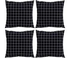 Išsklaidymo pagalvės 4 pcs Juodas raštuotas 40 x 40 cm